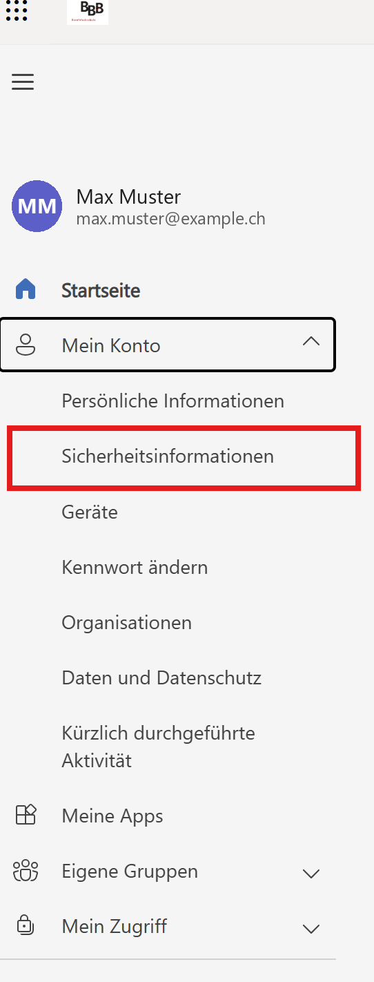 Security info in the sidebar