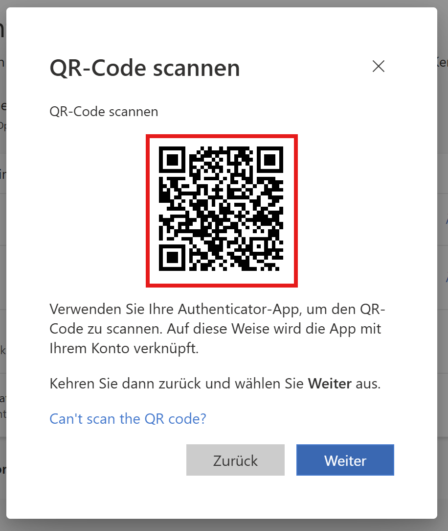 The QR code to scan